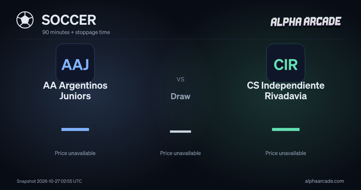 SOCCER: AA Argentinos Juniors — / Draw — / CS Independiente Rivadavia —