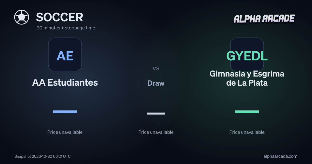 SOCCER: AA Estudiantes — / Draw — / Gimnasia y Esgrima de La Plata —