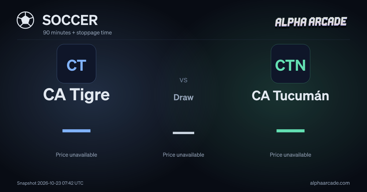 SOCCER: CA Tigre — / Draw — / CA Tucumán —