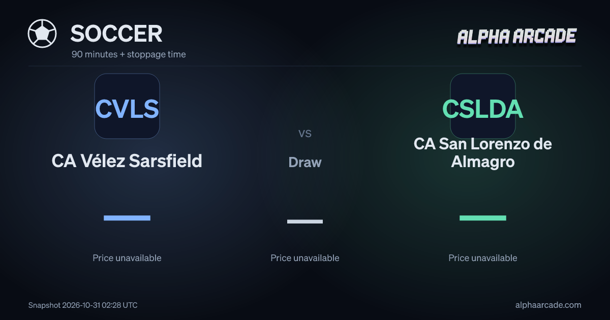 SOCCER: CA Vélez Sarsfield — / Draw — / CA San Lorenzo de Almagro —
