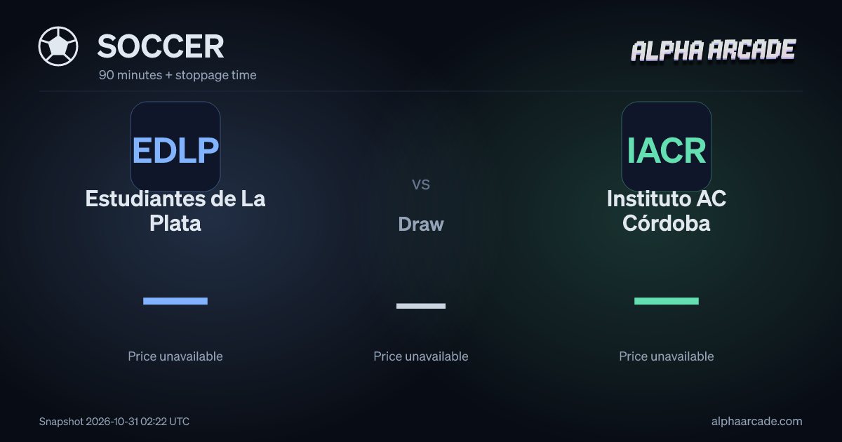 SOCCER: Estudiantes de La Plata — / Draw — / Instituto AC Córdoba —