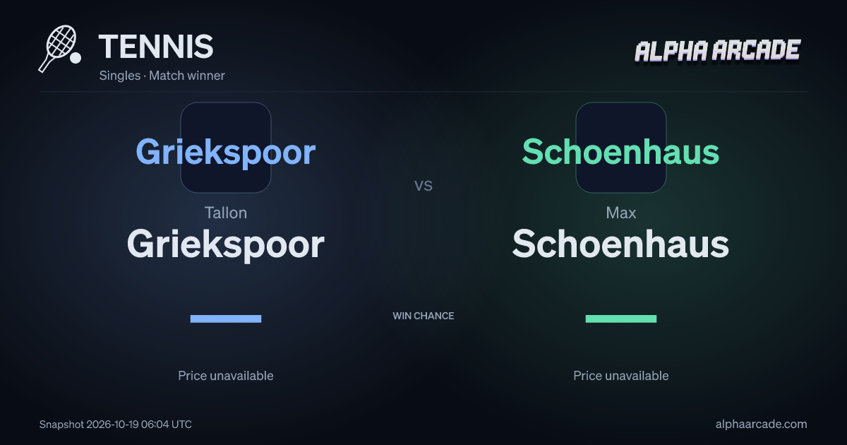 TENNIS: Tallon Griekspoor — / Max Schoenhaus —