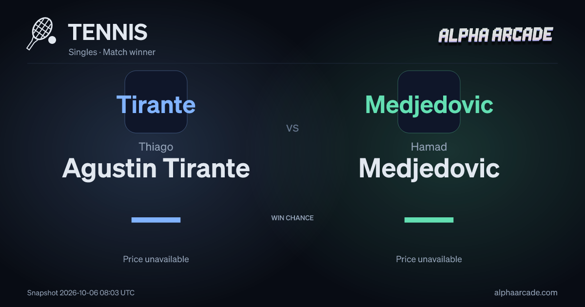 TENNIS: Thiago Agustin Tirante — / Hamad Medjedovic —