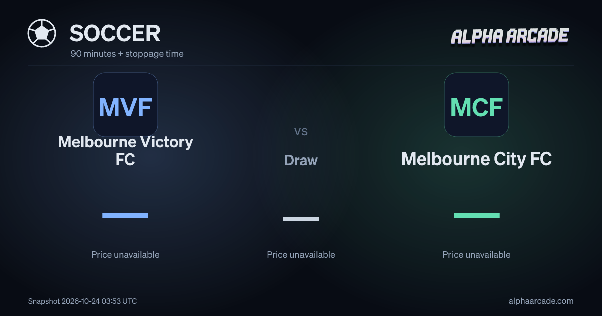 SOCCER: Melbourne Victory FC — / Draw — / Melbourne City FC —