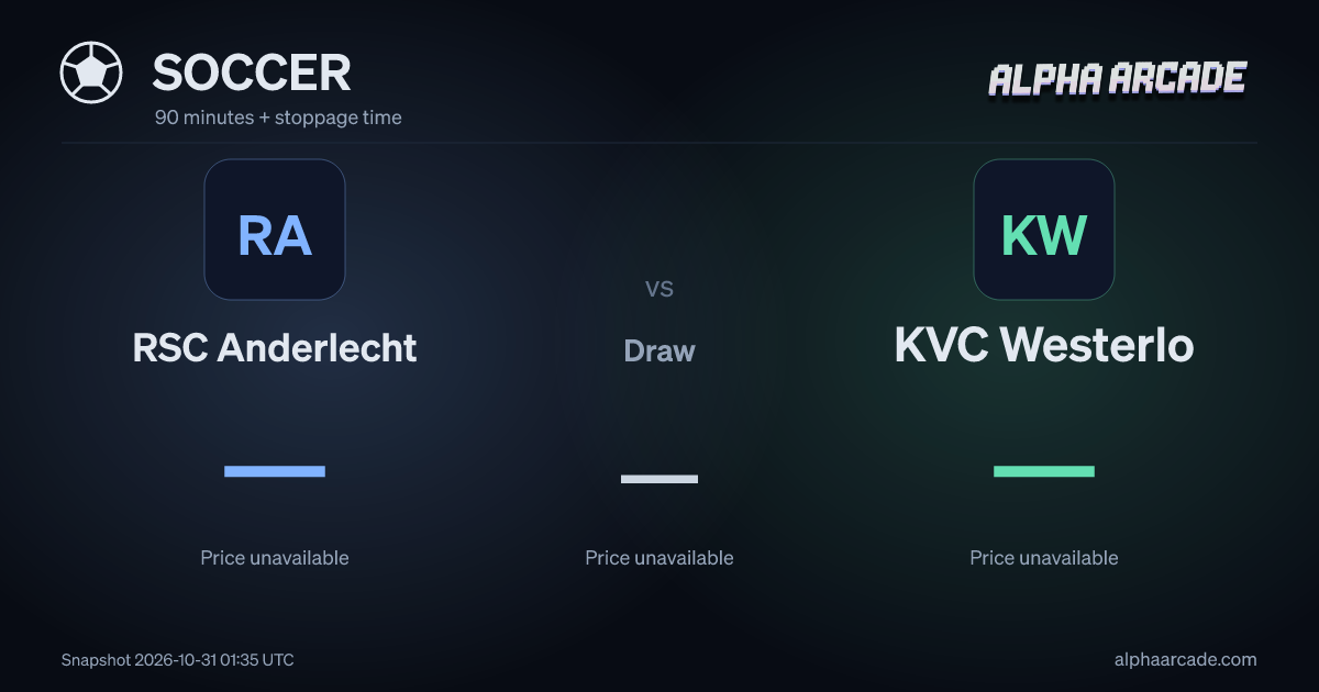 SOCCER: RSC Anderlecht — / Draw — / KVC Westerlo —