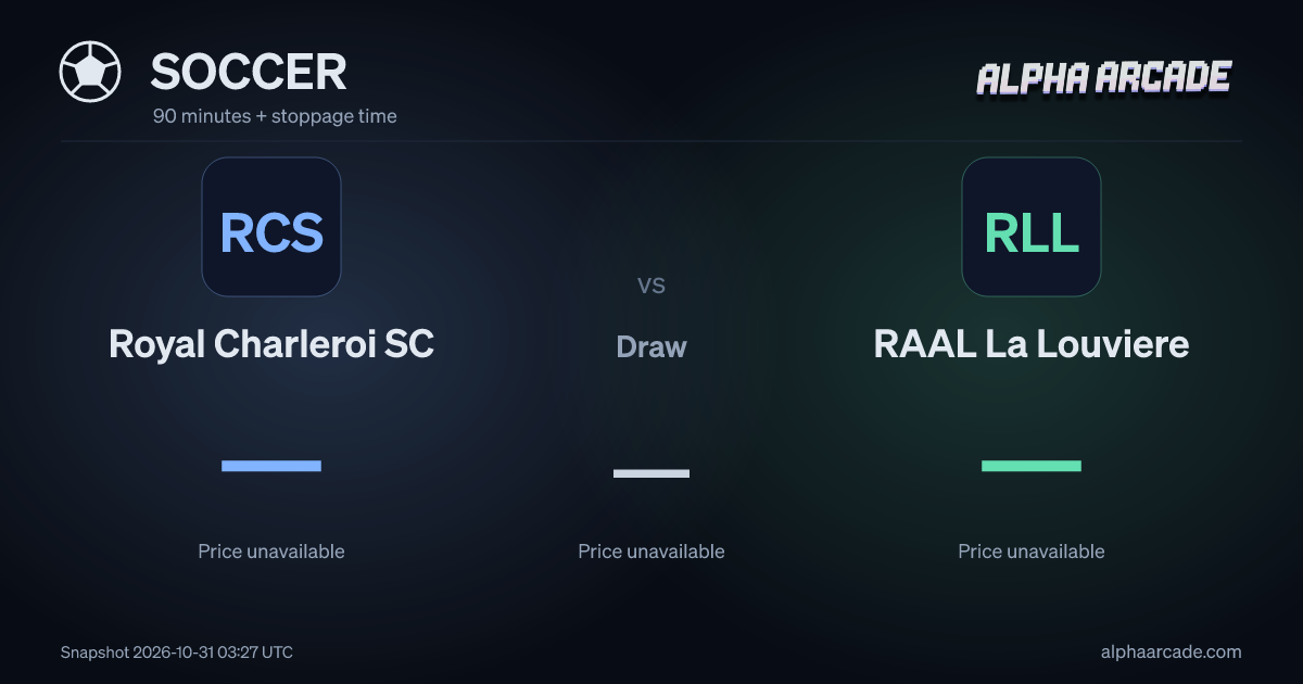 SOCCER: Royal Charleroi SC — / Draw — / RAAL La Louviere —
