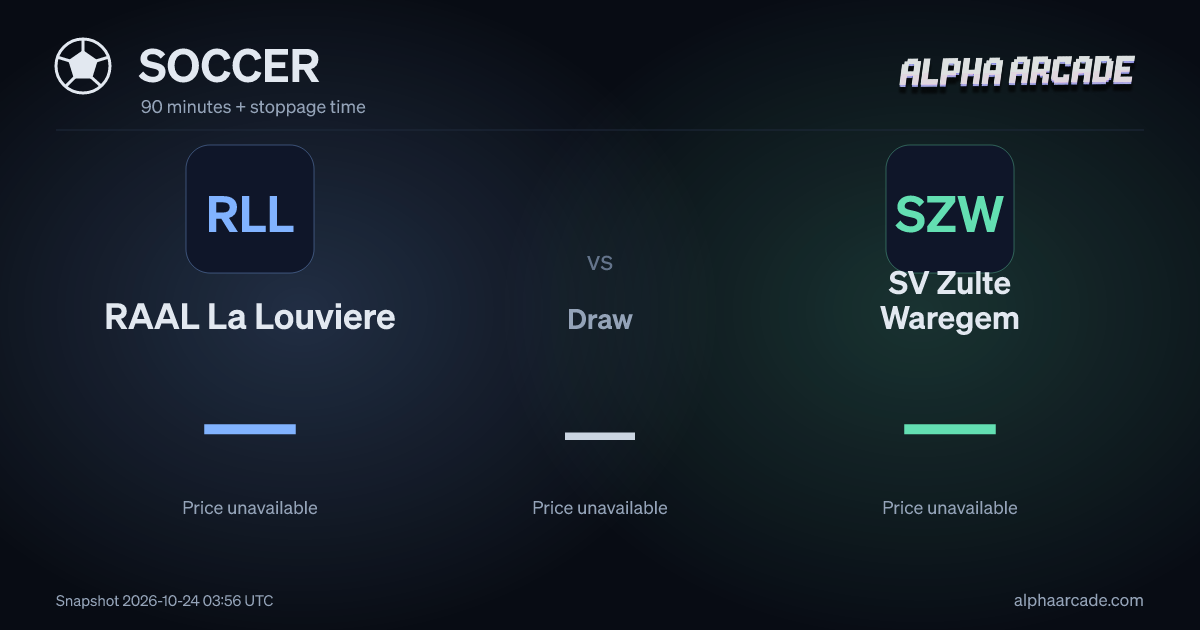 SOCCER: RAAL La Louviere — / Draw — / SV Zulte Waregem —