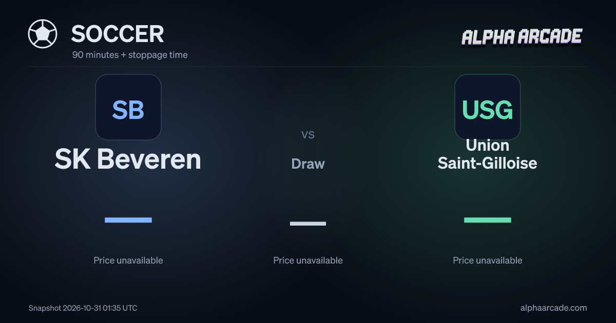 SOCCER: SK Beveren — / Draw — / Union Saint-Gilloise —