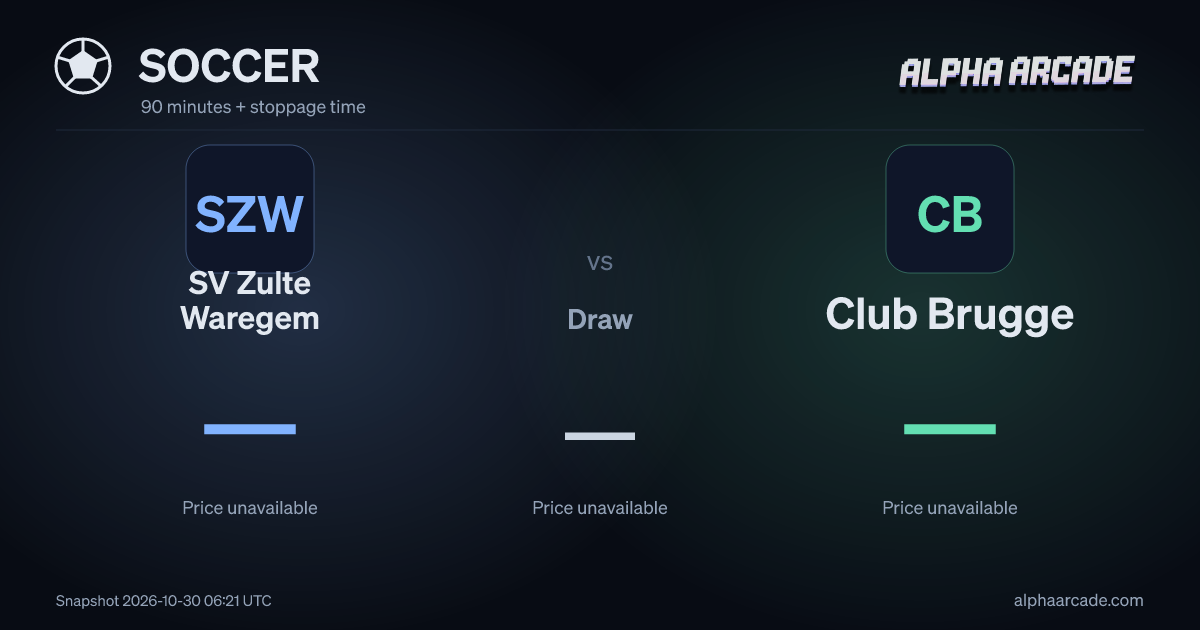 SOCCER: SV Zulte Waregem — / Draw — / Club Brugge —