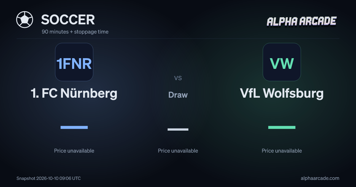 SOCCER: 1. FC Nürnberg — / Draw — / VfL Wolfsburg —