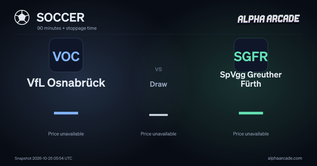 SOCCER: VfL Osnabrück — / Draw — / SpVgg Greuther Fürth —