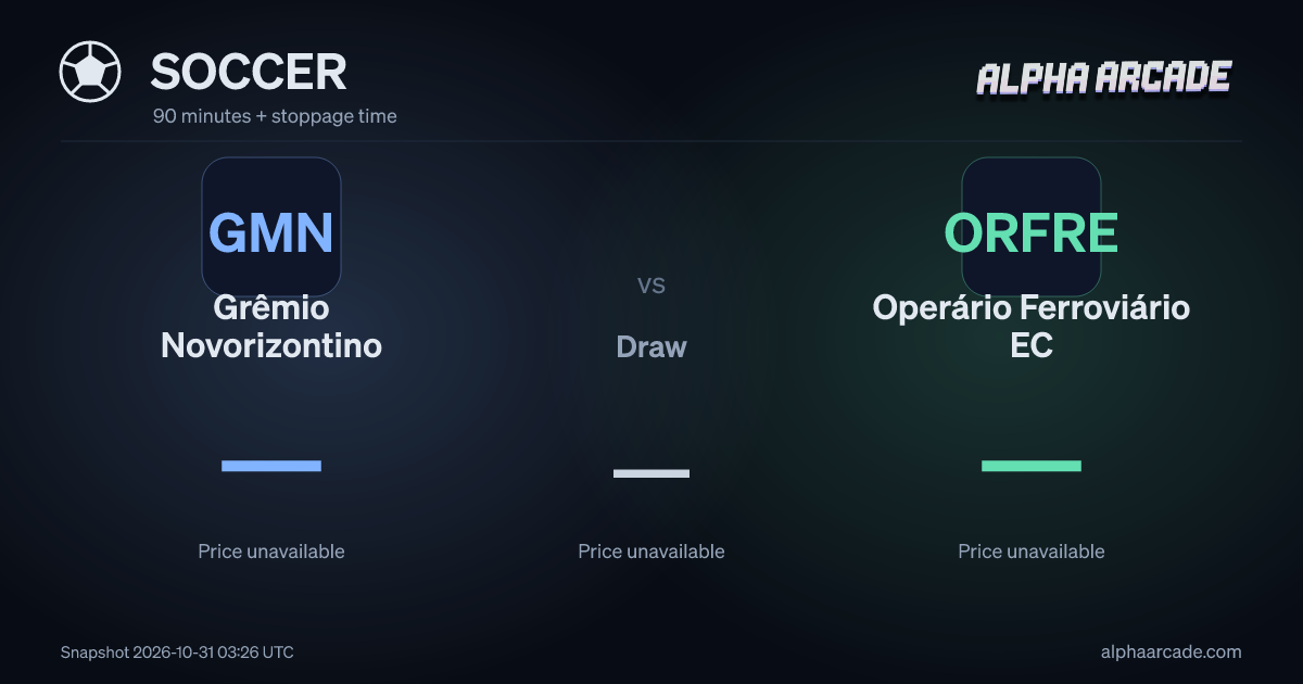 SOCCER: Grêmio Novorizontino — / Draw — / Operário Ferroviário EC —
