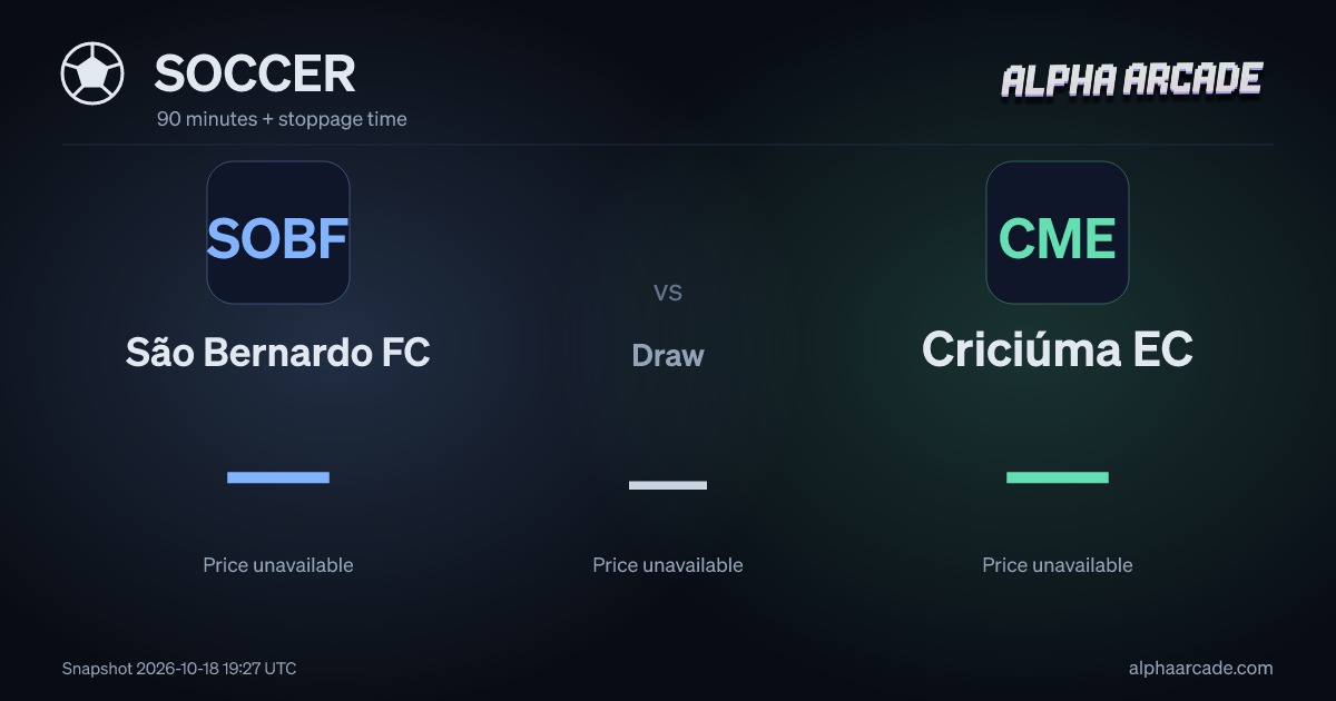 SOCCER: São Bernardo FC — / Draw — / Criciúma EC —