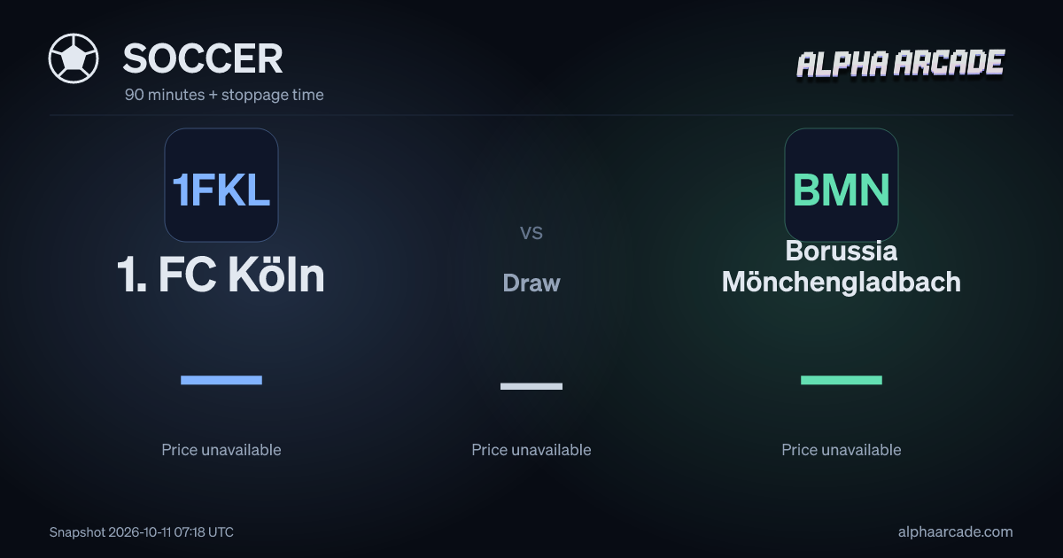 SOCCER: 1. FC Köln — / Draw — / Borussia Mönchengladbach —