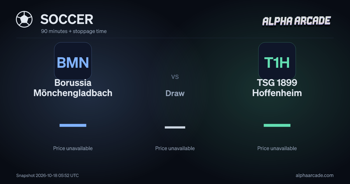 SOCCER: Borussia Mönchengladbach — / Draw — / TSG 1899 Hoffenheim —