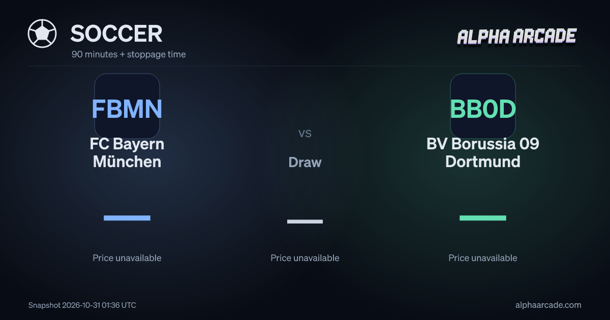 SOCCER: FC Bayern München — / Draw — / BV Borussia 09 Dortmund —