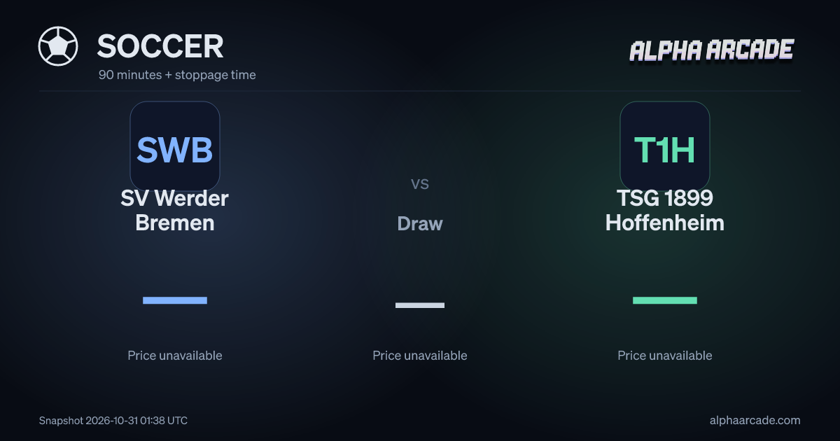 SOCCER: SV Werder Bremen — / Draw — / TSG 1899 Hoffenheim —