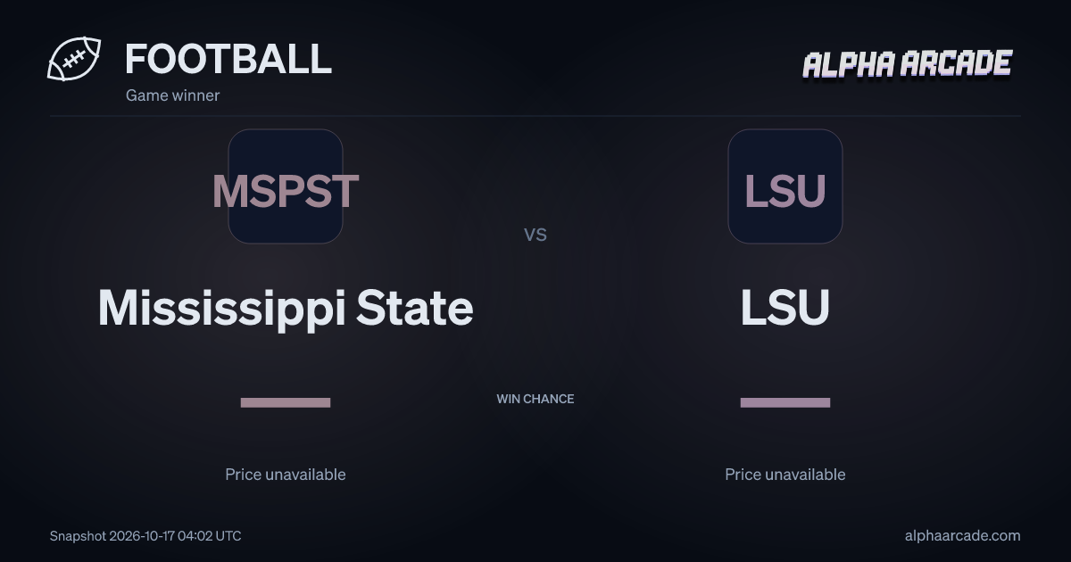 FOOTBALL: Mississippi State — / LSU —
