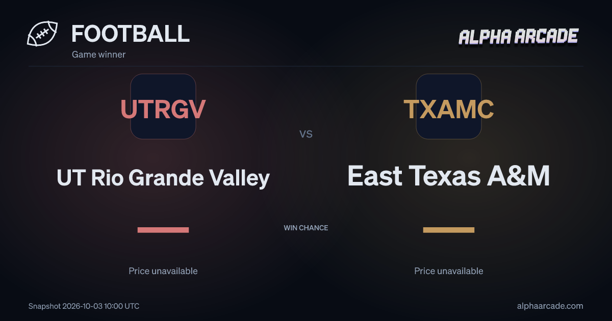 FOOTBALL: UT Rio Grande Valley — / East Texas A&M —