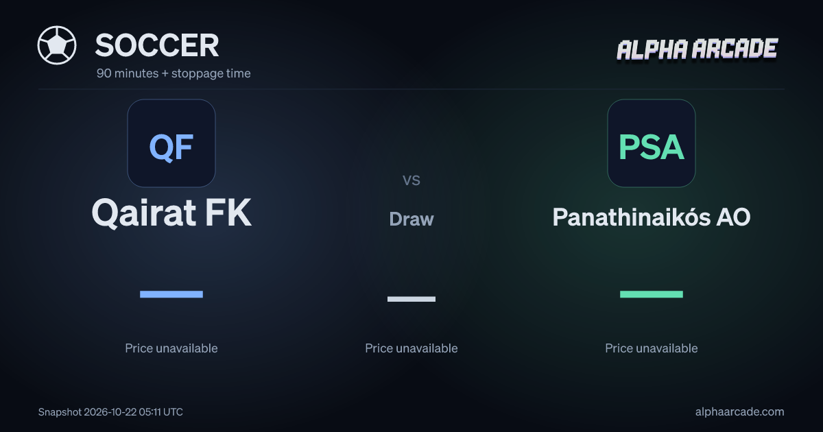 SOCCER: Qairat FK — / Draw — / Panathinaikós AO —