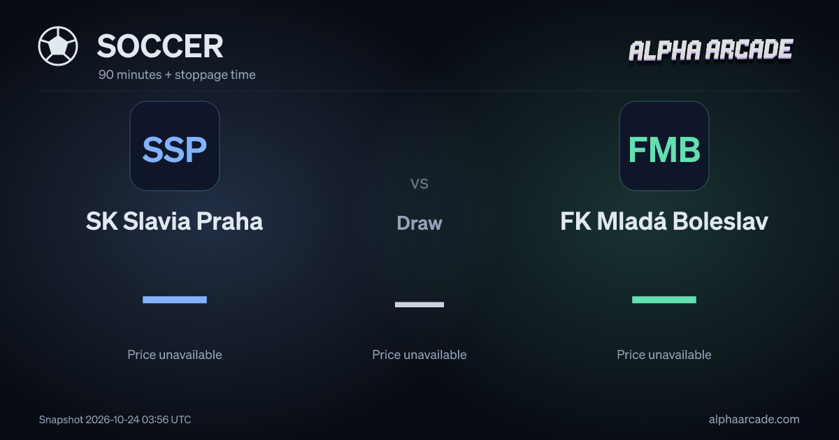 SOCCER: SK Slavia Praha — / Draw — / FK Mladá Boleslav —