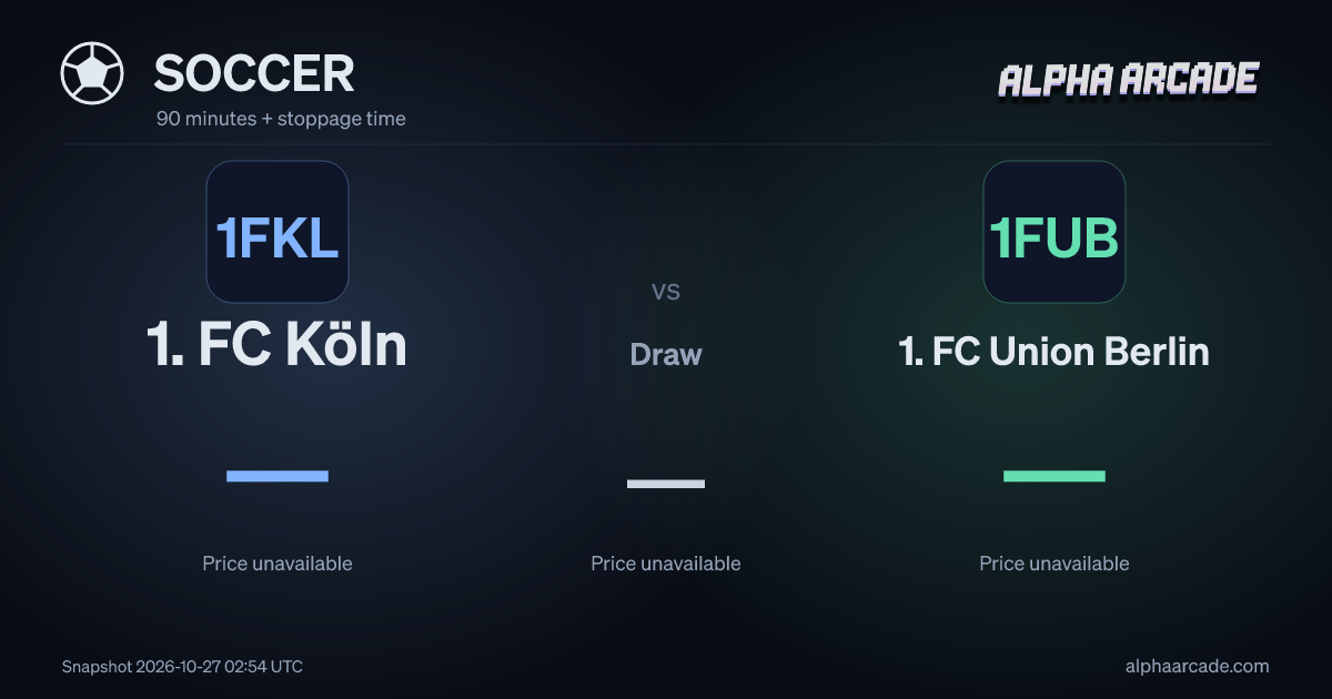 SOCCER: 1. FC Köln — / Draw — / 1. FC Union Berlin —