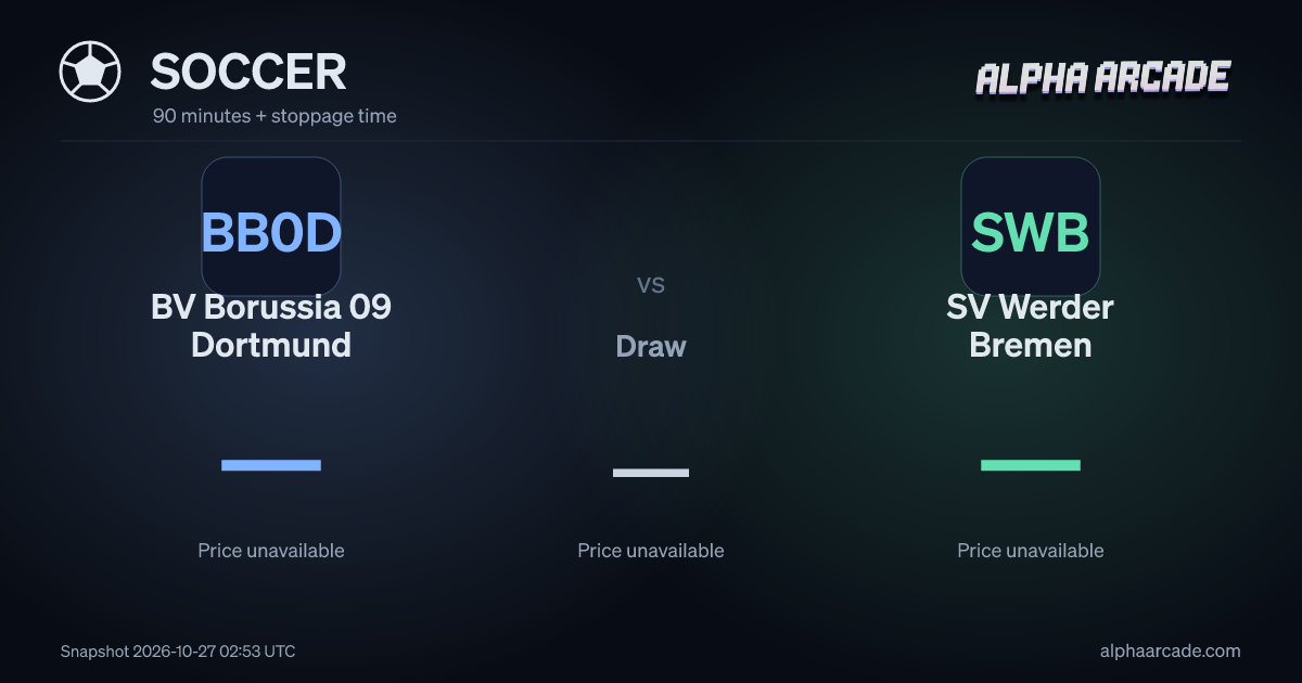 SOCCER: BV Borussia 09 Dortmund — / Draw — / SV Werder Bremen —