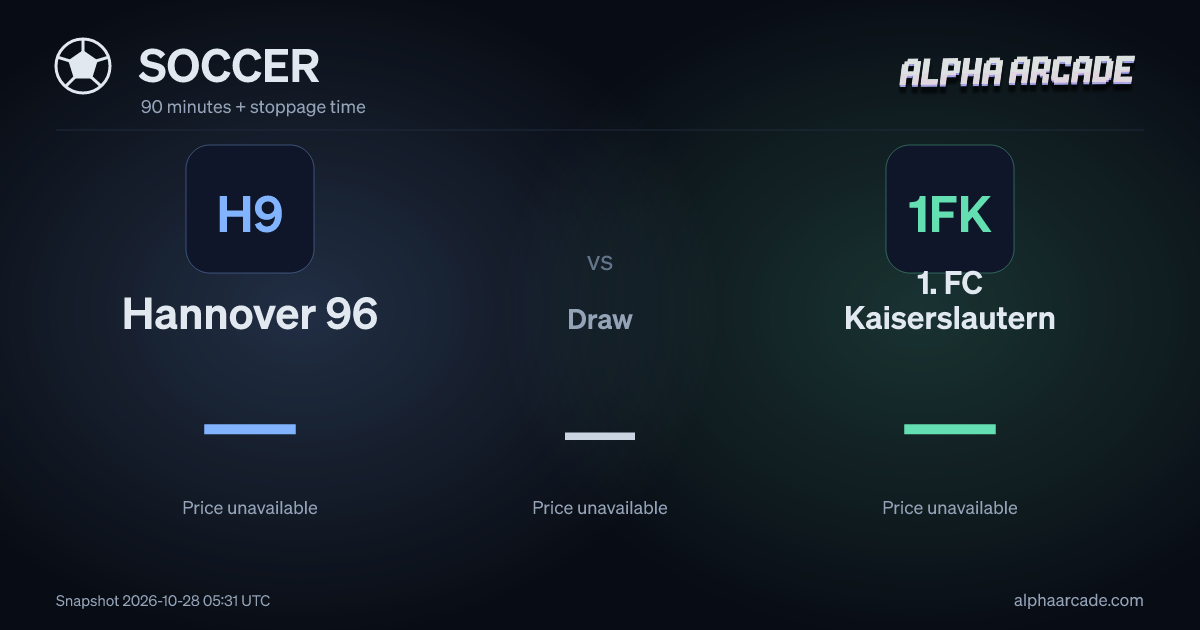 SOCCER: Hannover 96 — / Draw — / 1. FC Kaiserslautern —