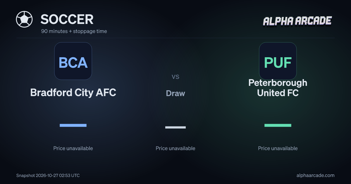 SOCCER: Bradford City AFC — / Draw — / Peterborough United FC —