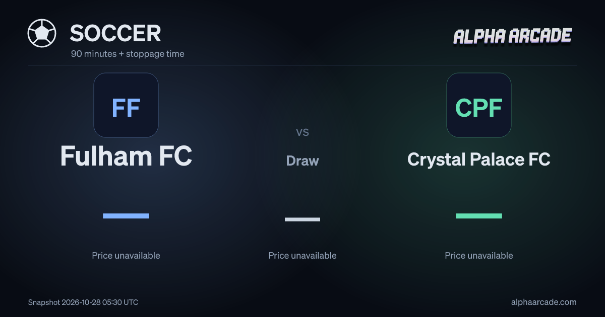 SOCCER: Fulham FC — / Draw — / Crystal Palace FC —