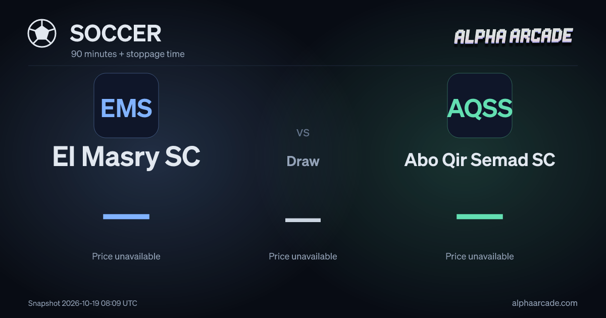 SOCCER: El Masry SC — / Draw — / Abo Qir Semad SC —