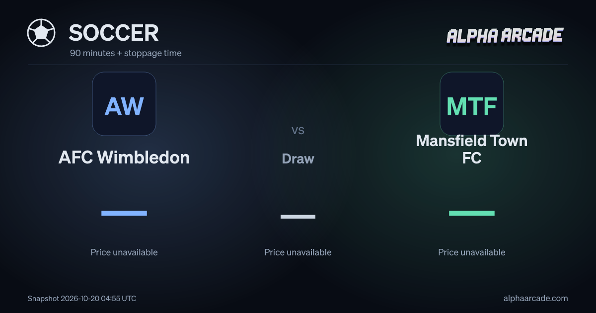 SOCCER: AFC Wimbledon — / Draw — / Mansfield Town FC —