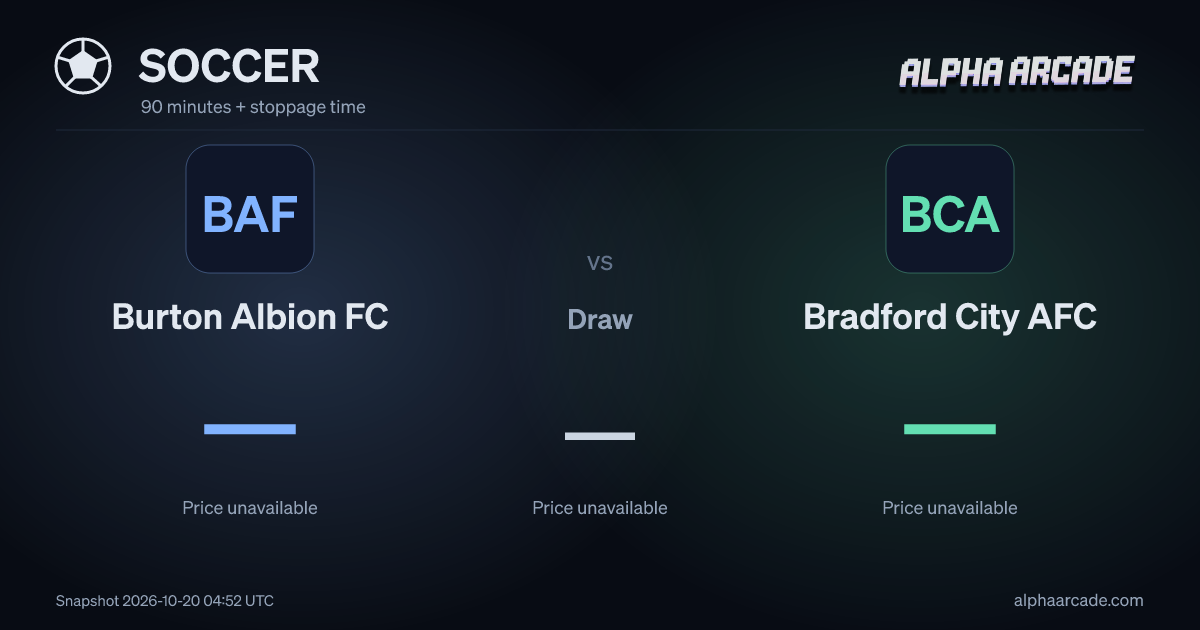 SOCCER: Burton Albion FC — / Draw — / Bradford City AFC —