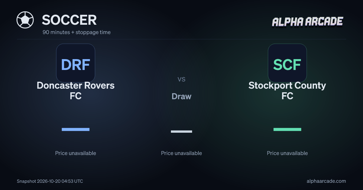 SOCCER: Doncaster Rovers FC — / Draw — / Stockport County FC —