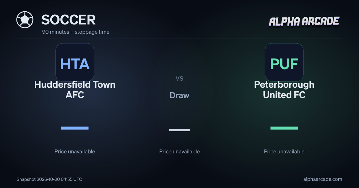 SOCCER: Huddersfield Town AFC — / Draw — / Peterborough United FC —