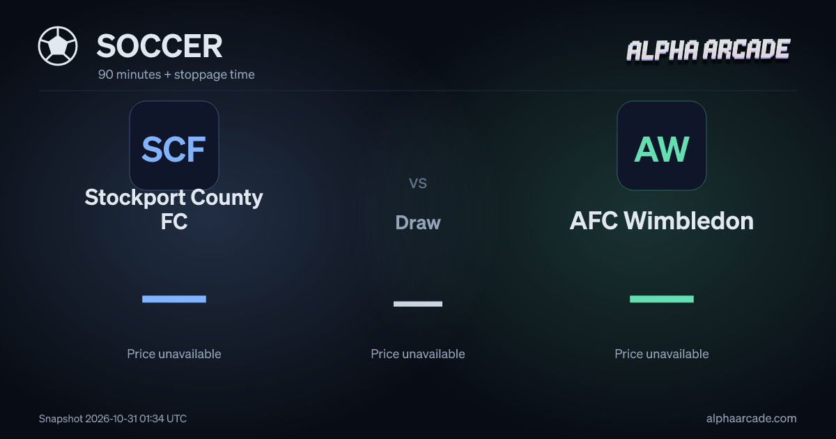 SOCCER: Stockport County FC — / Draw — / AFC Wimbledon —