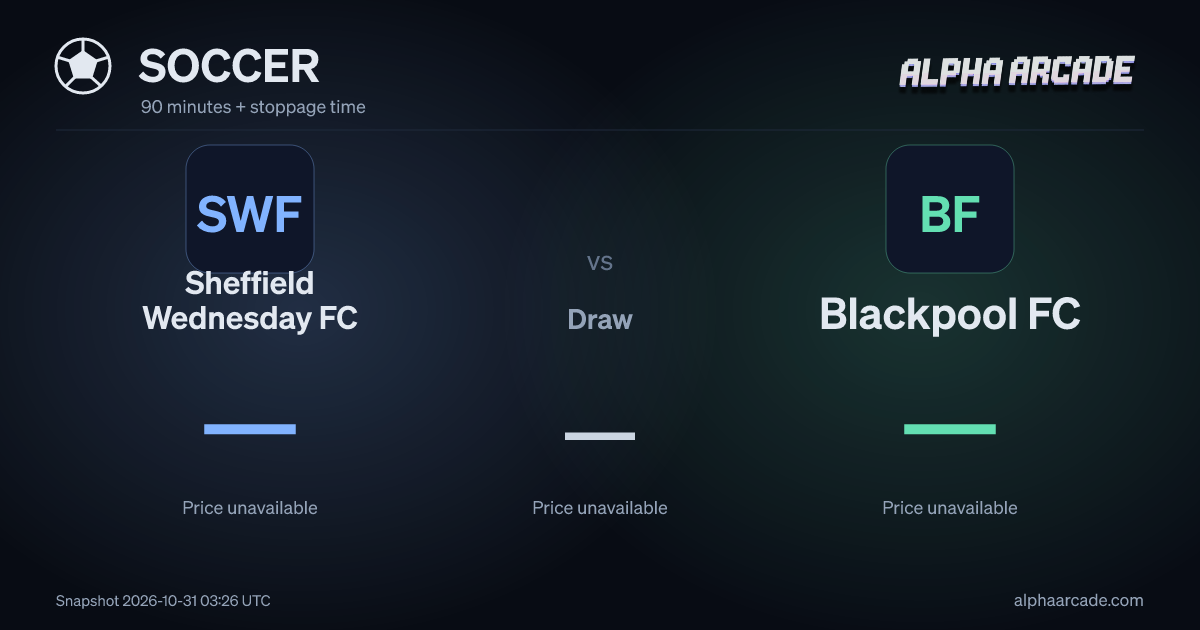 SOCCER: Sheffield Wednesday FC — / Draw — / Blackpool FC —