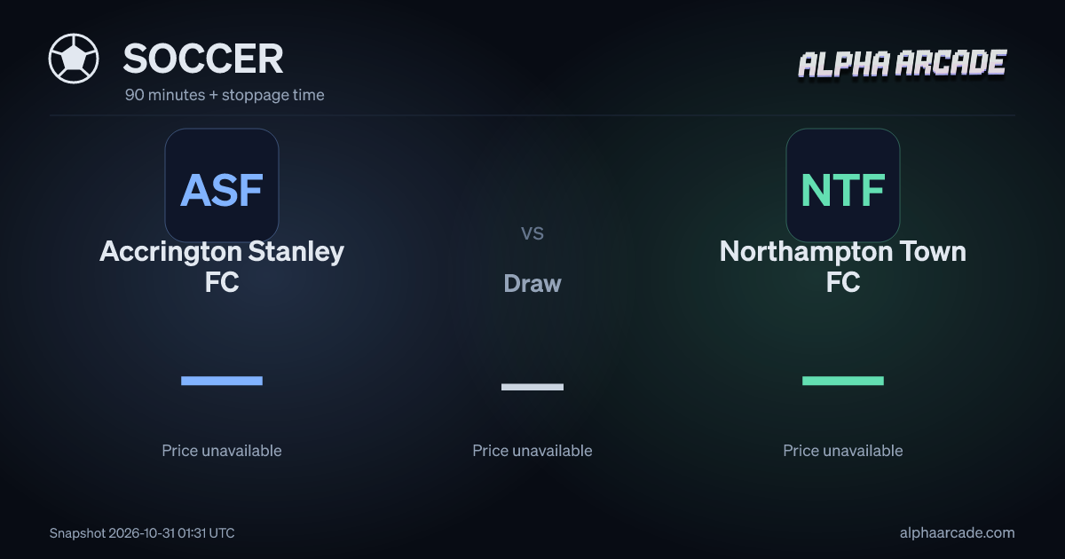 SOCCER: Accrington Stanley FC — / Draw — / Northampton Town FC —