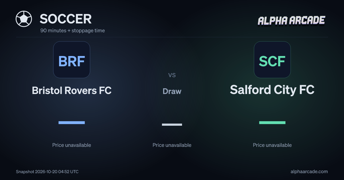 SOCCER: Bristol Rovers FC — / Draw — / Salford City FC —
