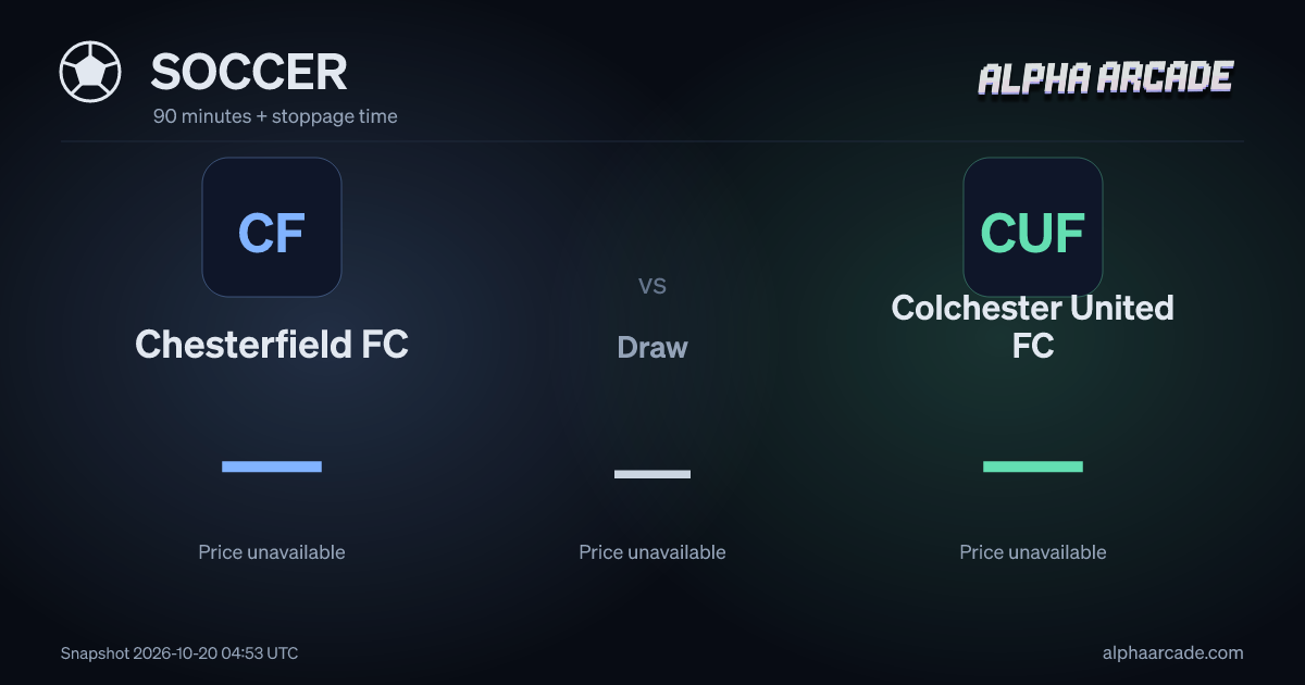 SOCCER: Chesterfield FC — / Draw — / Colchester United FC —