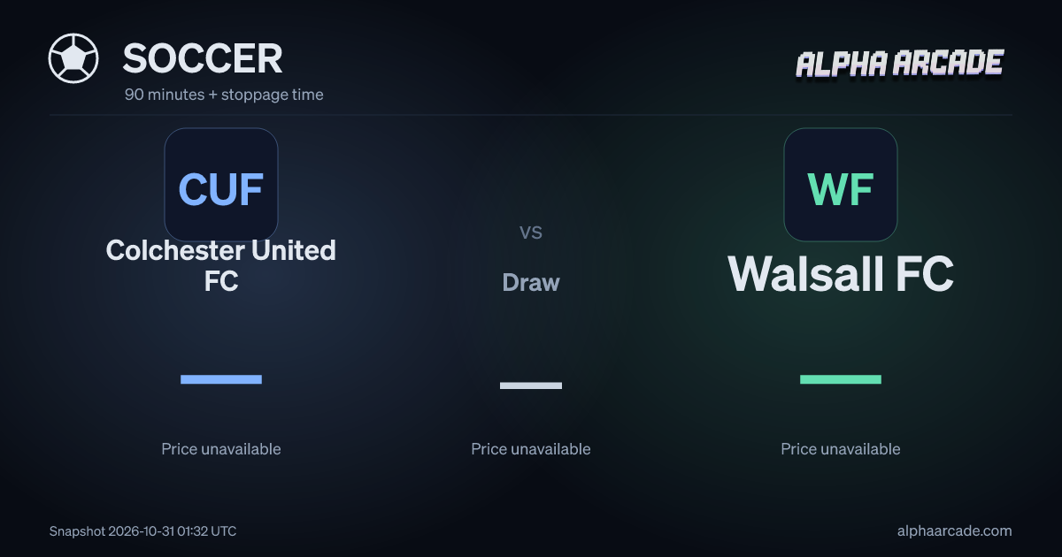 SOCCER: Colchester United FC — / Draw — / Walsall FC —