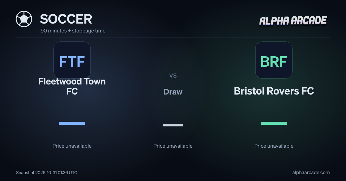 SOCCER: Fleetwood Town FC — / Draw — / Bristol Rovers FC —