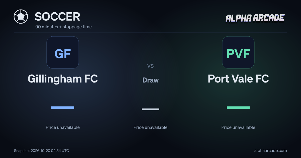 SOCCER: Gillingham FC — / Draw — / Port Vale FC —