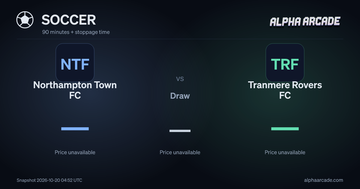 SOCCER: Northampton Town FC — / Draw — / Tranmere Rovers FC —