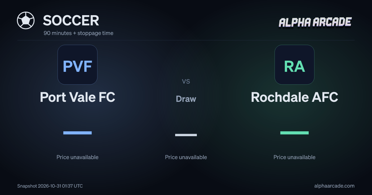 SOCCER: Port Vale FC — / Draw — / Rochdale AFC —