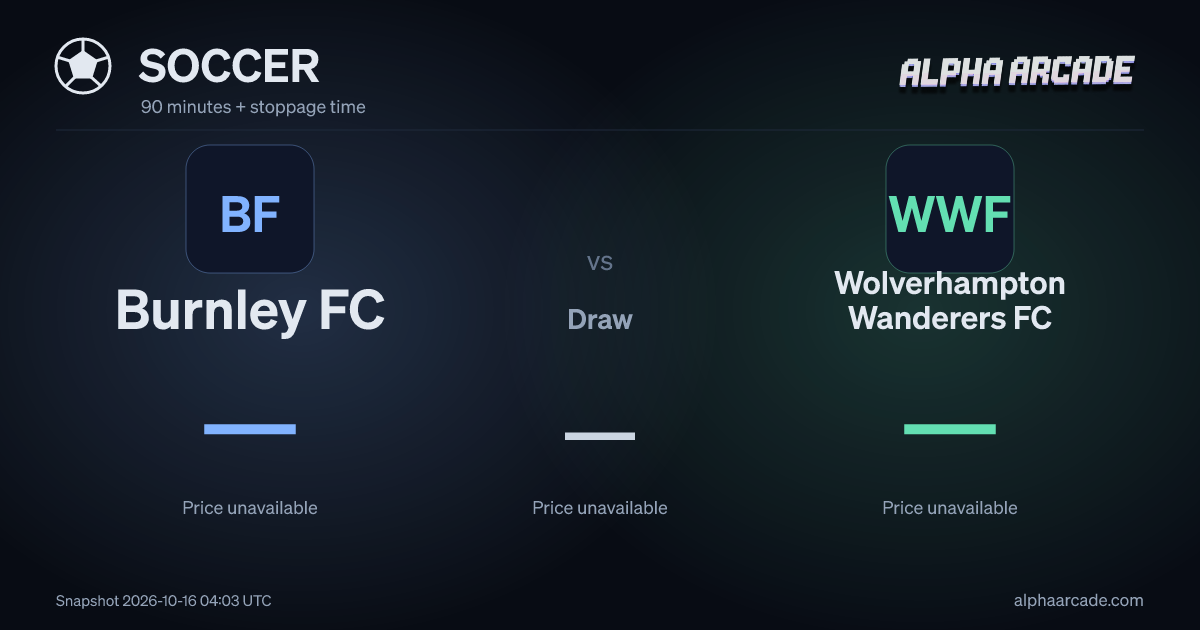 SOCCER: Burnley FC — / Draw — / Wolverhampton Wanderers FC —