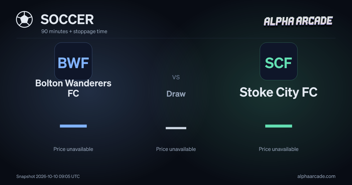 SOCCER: Bolton Wanderers FC — / Draw — / Stoke City FC —