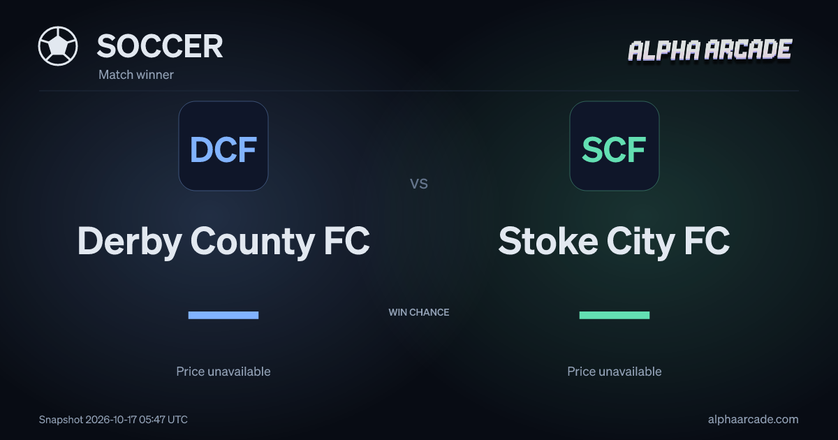 SOCCER: Derby County FC — / Stoke City FC —