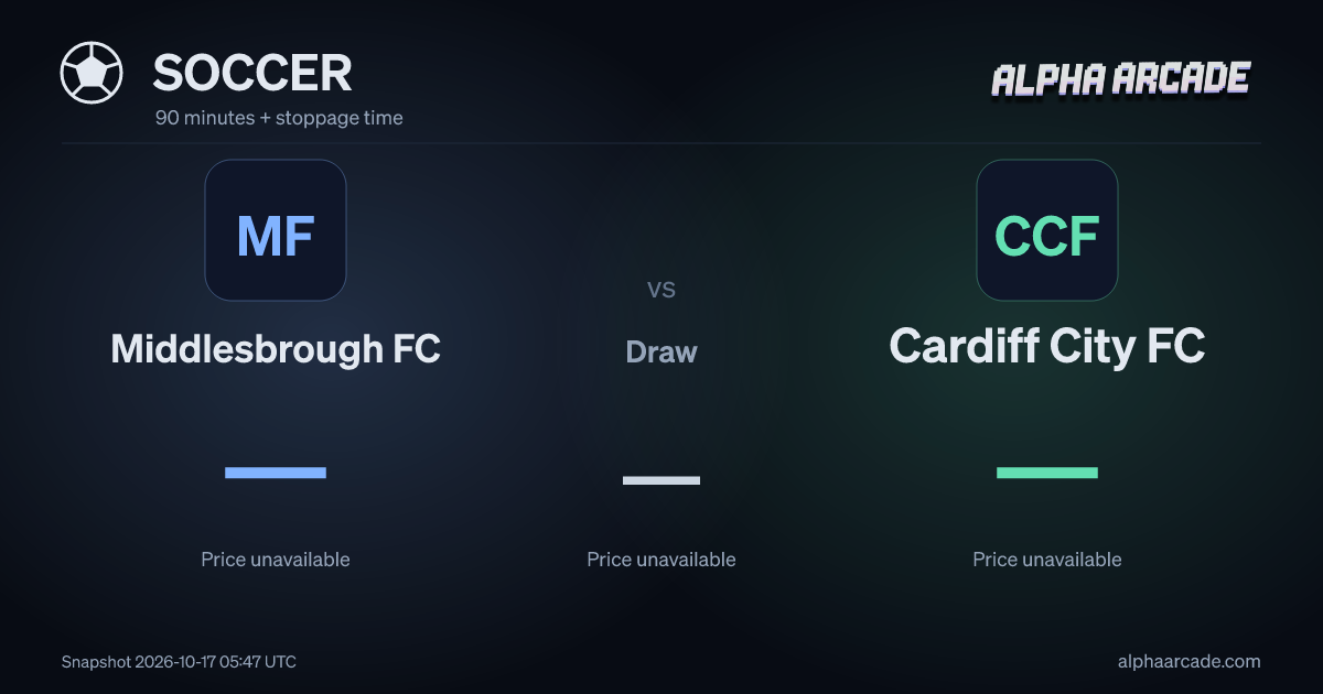 SOCCER: Middlesbrough FC — / Draw — / Cardiff City FC —