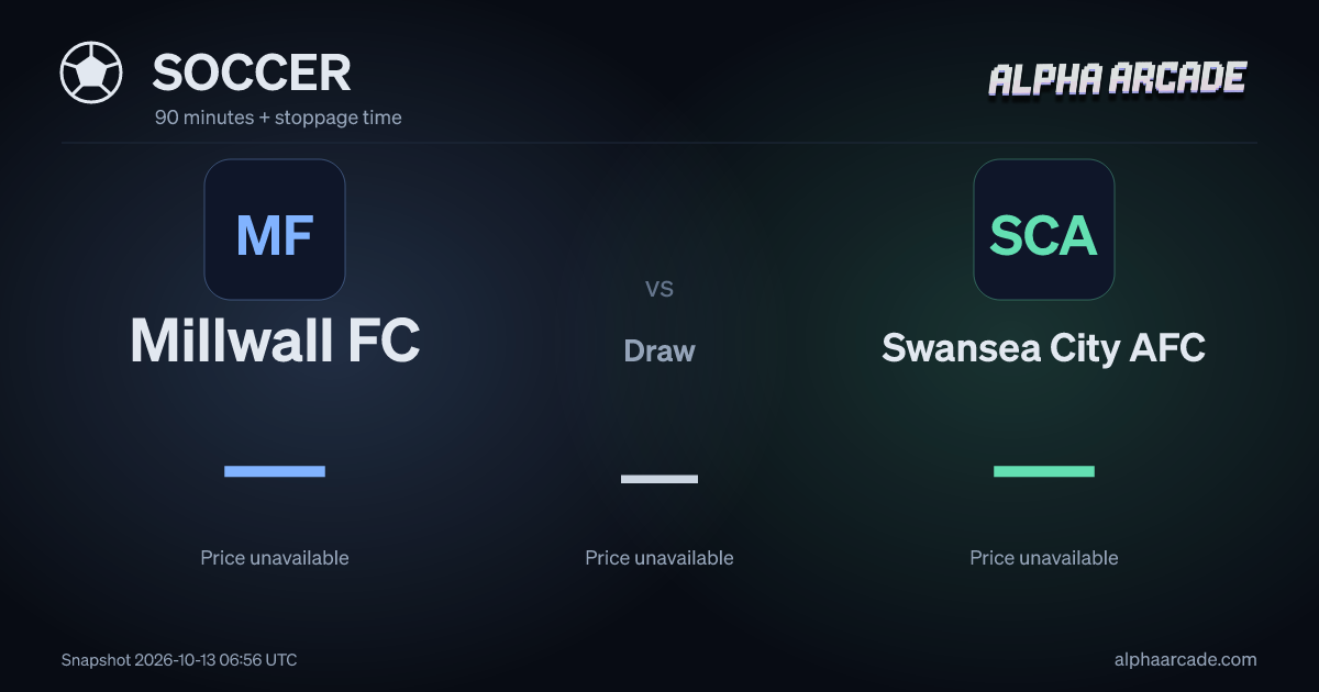 SOCCER: Millwall FC — / Draw — / Swansea City AFC —